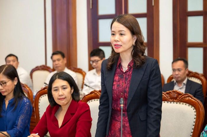 Thứ trưởng Bộ Ngoại giao Nguyễn Minh Hằng phát biểu tại buổi làm việc. Ảnh: Vinachem