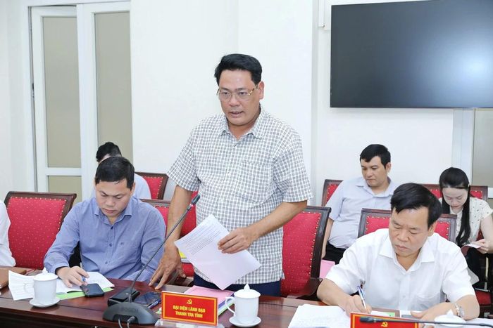 Lãnh đạo Thanh tra tỉnh phát biểu tại buổi làm việc.