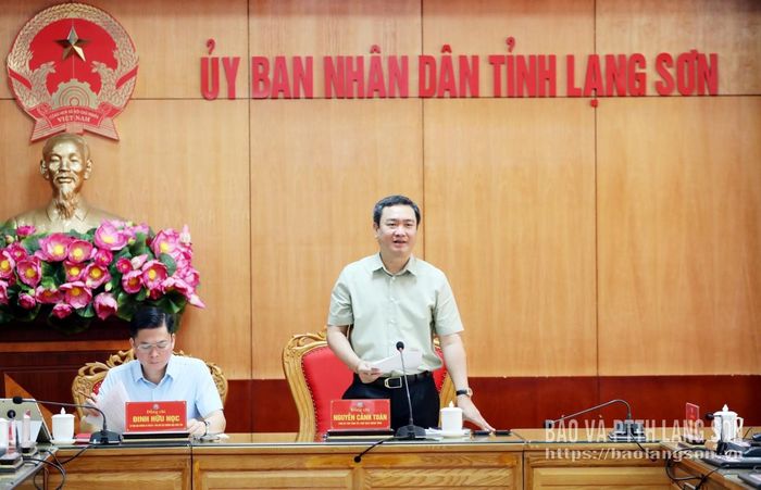 Đồng chí Nguyễn Cảnh Toàn, Phó Bí thư Tỉnh ủy, Chủ tịch UBND tỉnh phát biểu chỉ đạo tại buổi làm việc