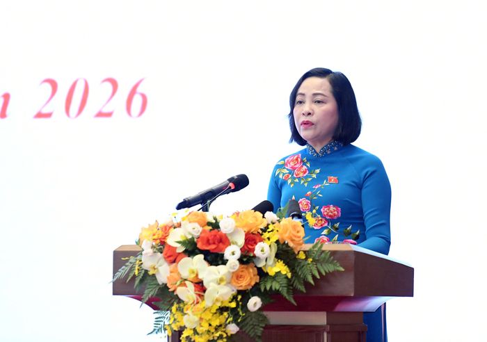 Phó Chủ tịch Quốc hội Nguyễn Thị Thanh, Chủ tịch Hội đồng Thi đua - Khen thưởng của Ủy ban Thường vụ Quốc hội phát biểu