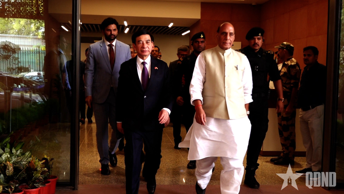 Đại tướng Phan Văn Giang hội kiến Bộ trưởng Quốc phòng Ấn Độ Rajnath Singh.