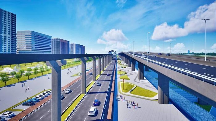 Tuyến đường Trục cảnh quan được thiết kế đi trên cao đoạn qua nội thành.