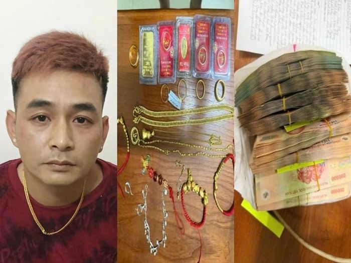 Đối tượng Nguyễn Văn Sáng cùng tang vật của vụ án. Ảnh: CAQN