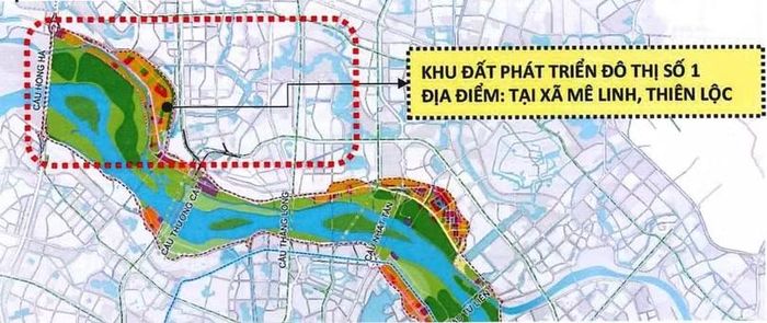 Khu đất phát triển đô thị số 1 nằm tại xã Mê Linh và xã Thiên Lộc, quy mô khu đất rộng 520 ha.