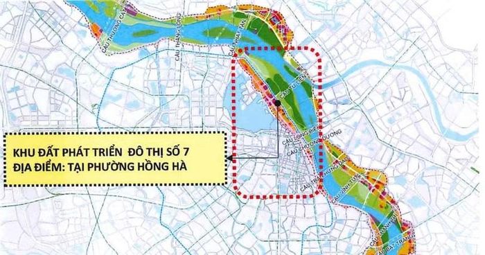 Khu đất phát triển đô thị số 7 tại phường Hồng Hà quy mô 512 ha.