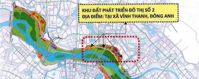 Khu đất phát triển đô thị số 2 tại xã Vĩnh Thanh và xã Đông Anh rộng 142 ha.