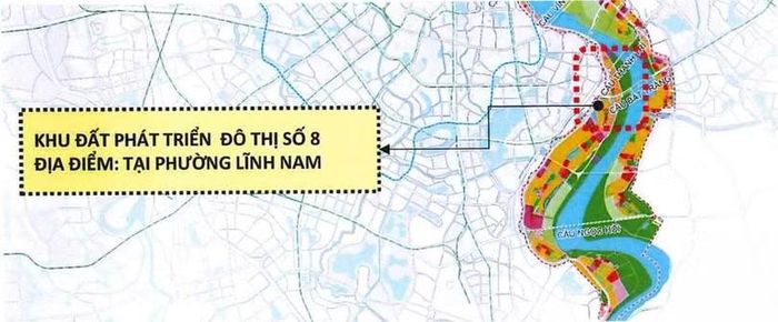 Khu đất phát triển đô thị số 8 tại phường Lĩnh Nam rộng 197 ha.