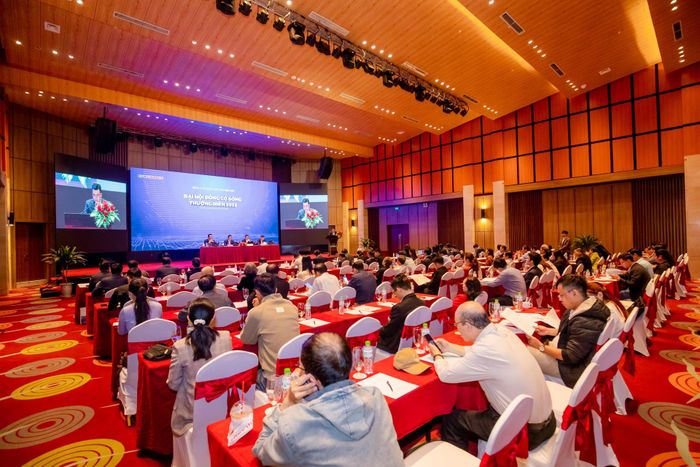 Nhiều mục tiêu tăng trưởng tham vọng được ban lãnh đạo EVN Finance đưa ra tại đại hội cổ đông năm nay. Ảnh: EVF