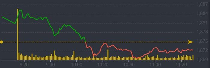 Diễn biến VN-Index sáng nay.