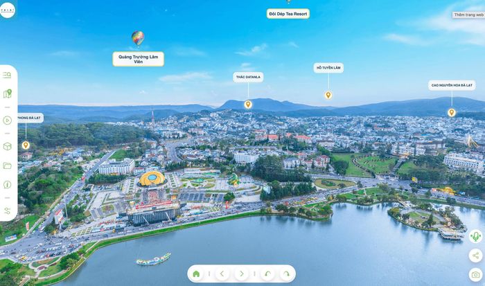 Giao diện bản đồ du lịch VR360 cho phép du khách trải nghiệm không gian điểm đến trực quan, sinh động trước khi lựa chọn tham quan