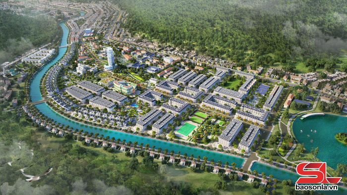 Phối cảnh dự án Khu đô thị Picenza Riverside Sơn La (phường Chiềng An). Ảnh: Đơn vị đầu tư cung cấp