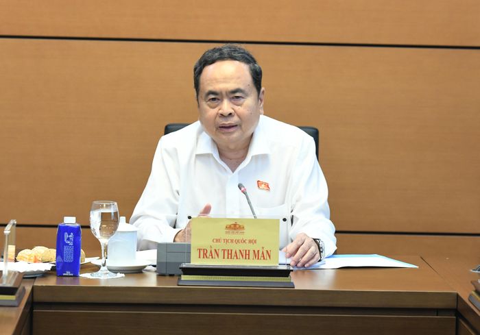 Chủ tịch Quốc hội Trần Thanh Mẫn phát biểu ý kiến. Ảnh: Lâm Hiển