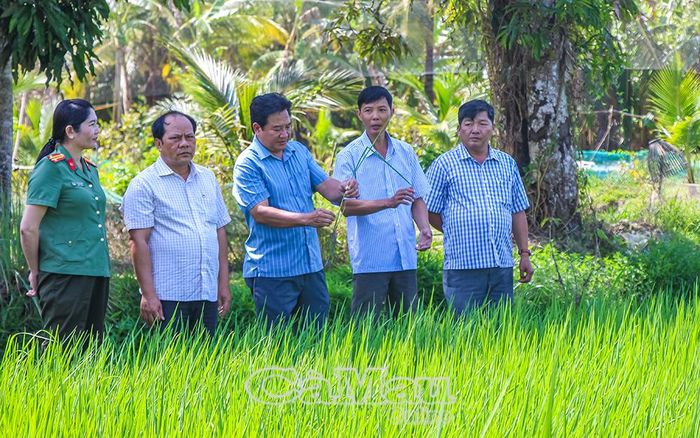 Ðồng chí Võ Minh Tám, Phó Bí thư Thường trực Ðảng ủy Xã Trần Văn Thời (giữa), khảo sát Tổ hợp tác Sản xuất dịch vụ du lịch sinh thái cộng đồng Bình Minh 2, tại ấp Bình Minh 2, ngày 29/1/2026.
