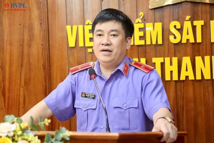  Đồng chí Nguyễn Tiến Dũng, Viện trưởng VKSND tỉnh Thanh Hóa phát biểu khai mạc.