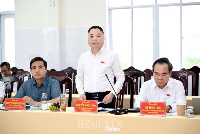 Phó Chủ nhiệm Ủy ban Kinh tế và Tài chính của Quốc hội Nguyễn Ngọc Bảo phát biểu kết luận buổi làm việc.
