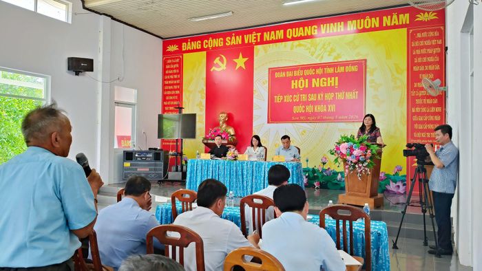 Cử tri xã Sơn Mỹ nêu ý kiến với ĐBQH