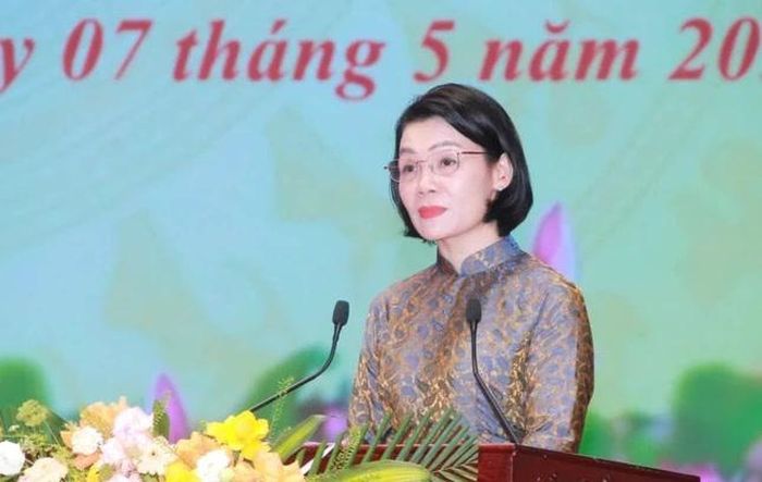 Bà Đỗ Thị Toán phát biểu