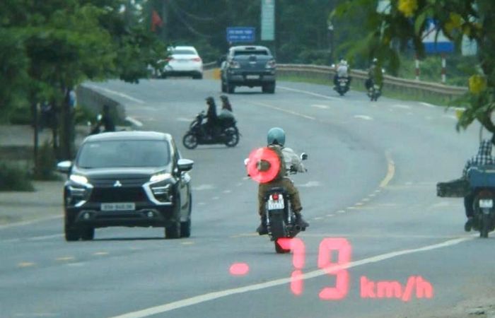 Xe mô tô vượt quá tốc độ. (Ảnh: Công an Bắc Ninh)