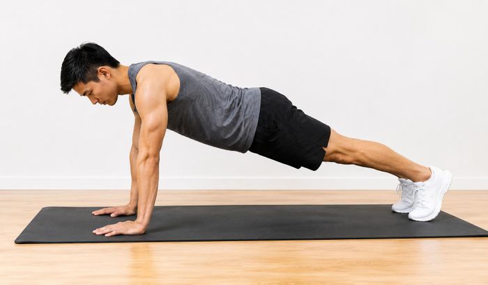 Plank cao tăng cường hoạt động của cơ vai, ngực và tay.