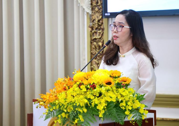 TS Nguyễn Thị Thiện Trí phát biểu tại cuộc họp. Ảnh: LÊ THOA