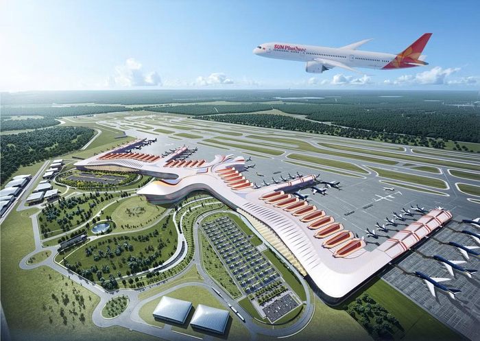 Nhà ga hành khách T2 của sân bay Phú Quốc mang hình dáng "phượng hoàng" đã hoàn thiện xây dựng cơ bản. Ảnh: SG.