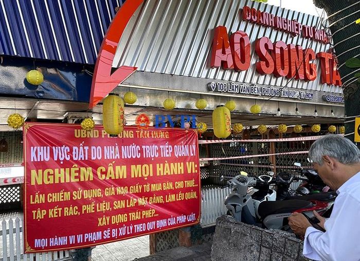 Hiện trạng mặt bằng ao Song Tân sau khi được thu hồi.