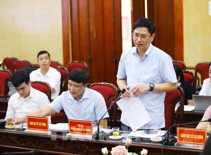 Lãnh đạo Sở Nông nghiệp và Môi trường phát biểu tại buổi làm việc. Ảnh: Trọng Đạt-TTXVN