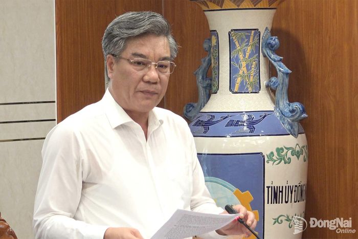 Ủy viên Ban Thường vụ Thành ủy, Trưởng ban Tuyên giáo và Dân vận Thành ủy Đồng Nai Dương Minh Dũng phát biểu tại hội nghị Ảnh: Quốc Vinh