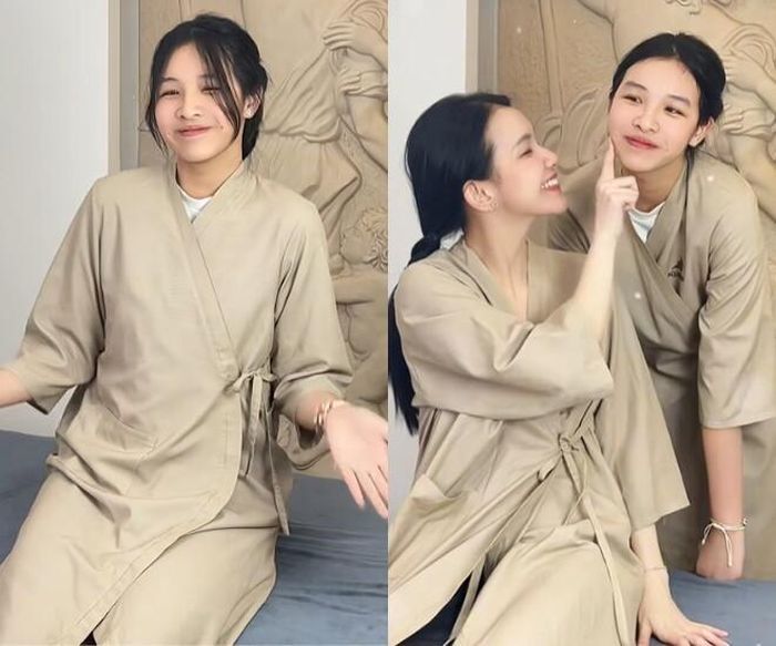 Ái nữ của Hoa hậu Thùy Lâm thừa hưởng nhan sắc xinh đẹp từ mẹ, có đôi đồng điếu cực duyên dáng.