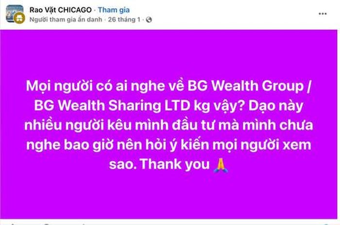 Một người lên mạng hỏi sau khi xem quảng cáo BG