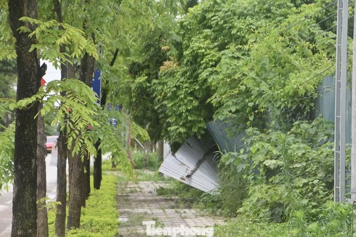 Tuy nhiên, 3 tháng sau lễ khởi công, khu vực này tiến độ thi công còn chậm, một số hàng rào bị nghiêng đổ.