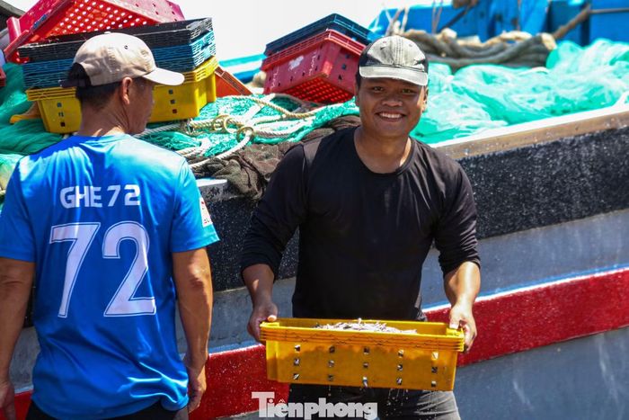 Trong khi đó, anh Hoàng Duy Minh Tài cho biết tàu của anh sau nhiều ngày vươn khơi đánh bắt được khoảng 4 - 5 tấn cá cơm cùng nhiều loại cá khác. “Năm nay cá cơm giá cao hơn mọi năm nên anh em cũng có thêm thu nhập. Tuy nhiên nguồn cá không còn nhiều như trước, muốn có sản lượng phải đi xa hơn và bám biển lâu ngày hơn”, anh Tài nói.