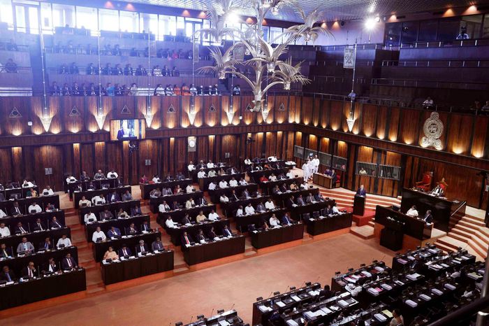 Tổng Bí thư, Chủ tịch nước phát biểu tại Quốc hội Sri Lanka. Ảnh: TTXVN