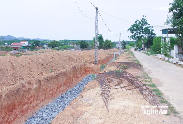 Xây dựng khu đấu giá quyền sử dụng đất, tạo nguồn lực đầu tư phát triển kinh tế - xã hội tại xã Quỳnh Tam. Ảnh: Mai Hoa
