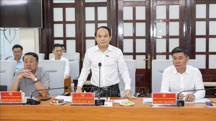 Tổng Thanh tra Chính phủ Nguyễn Quốc Đoàn phát biểu tại buổi làm việc.