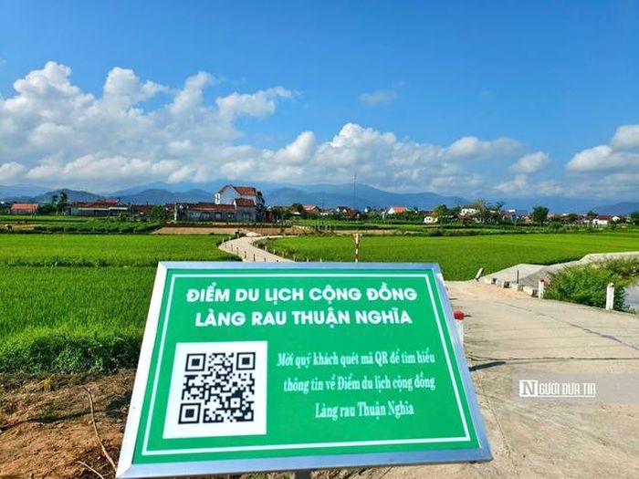 Du khách sẽ gặp những điểm check-in thân thiện như thế này trên những con đường làng ở Thuận Nghĩa