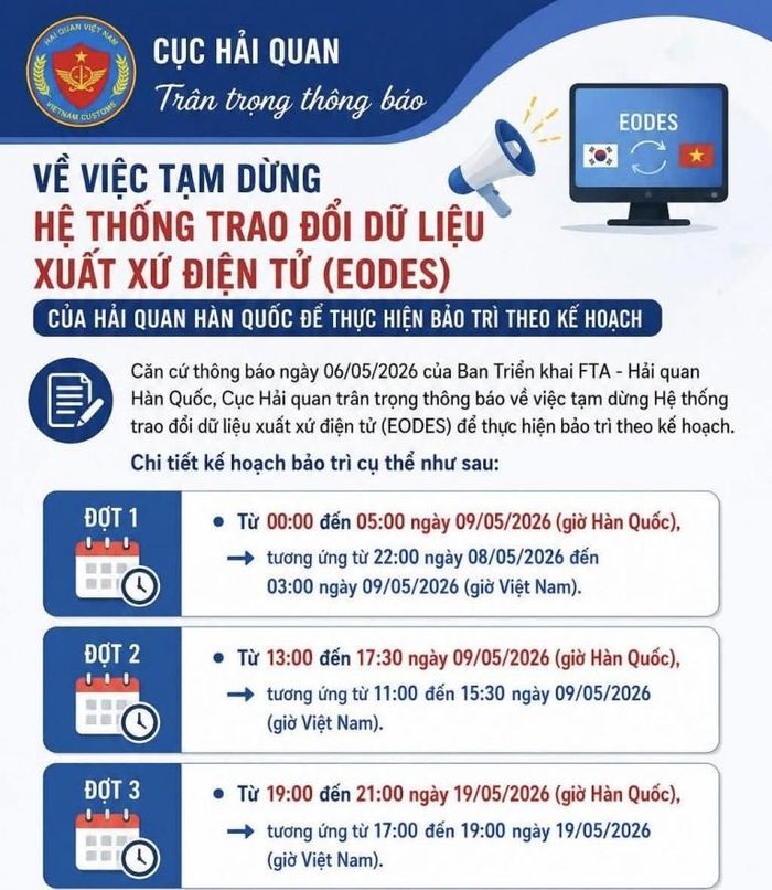 Hải quan lưu ý doanh nghiệp, tạm dừng trao đổi dữ liệu xuất xứ Việt Nam - Hàn Quốc