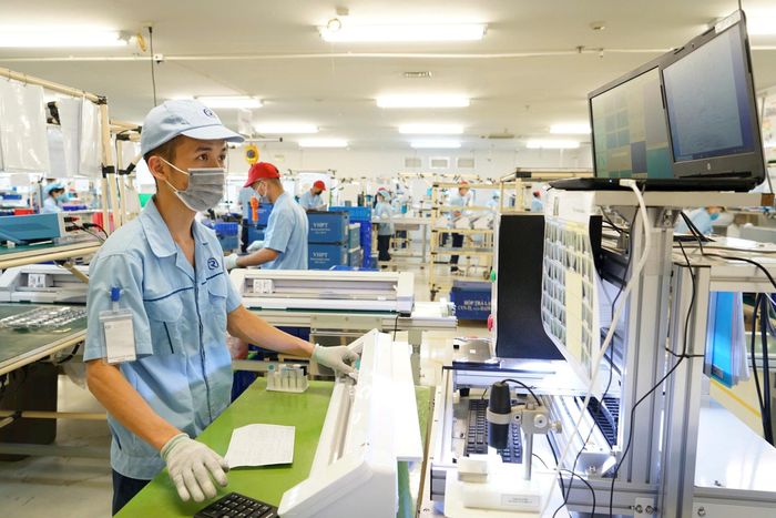 Hoạt động sản xuất tại Khu công nghiệp Nội Bài, Hà Nội. Ảnh: Phạm Hùng