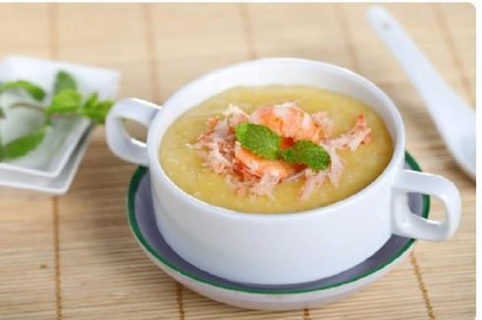 Cháo tôm khoai lang cà rốt, món ăn thơm ngon bổ dưỡng cho người bệnh.