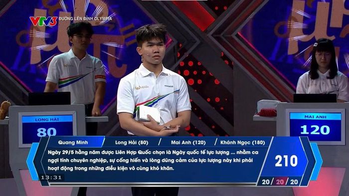  Quang Minh trong phần về đích. 