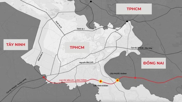 Tuyến cao tốc Bến Lức - Long Thành chờ "mắt xích" cầu Phước Khánh.