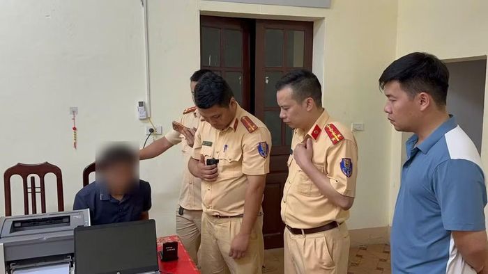 Đối tượng N. T. V. tại cơ quan Công an.