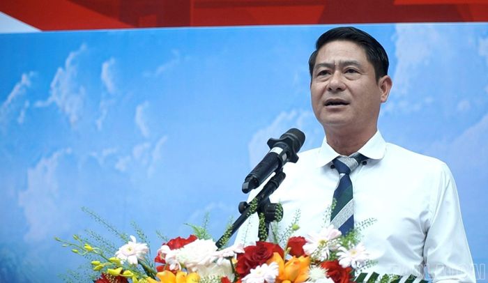 Ông Nguyễn Thái Hòa - Phó Giám đốc Sở Văn hóa, Thể thao và Du lịch tỉnh Lào Cai, Trưởng Ban tổ chức giải phát biểu khai mạc.