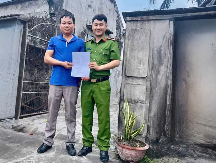 Anh Nguyễn Quỳnh Thắng xúc động viết thư cảm ơn Công an xã Quỳnh Phú.