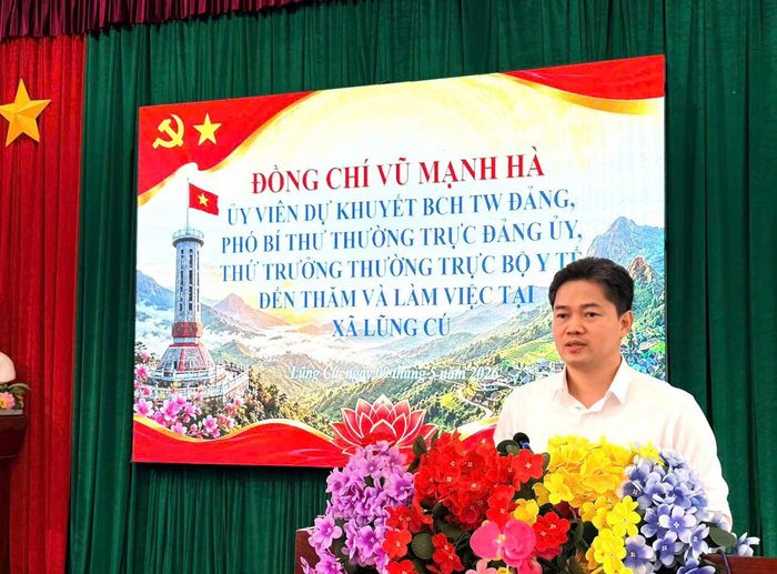 Thứ trưởng Thường trực Bộ Y tế Vũ Mạnh Hà phát biểu.