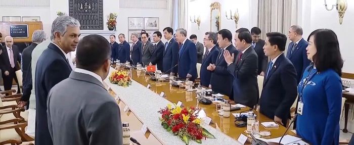 Bộ trưởng Đào Hồng Lan dự Hội đàm giữa Tổng Bí thư, Chủ tịch nước Tô Lâm và Thủ tướng Ấn Độ Narendra Modi.