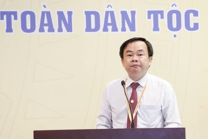 Phó Chủ tịch Ủy ban MTTQ tỉnh An Giang Ngô Phương Vũ phát biểu