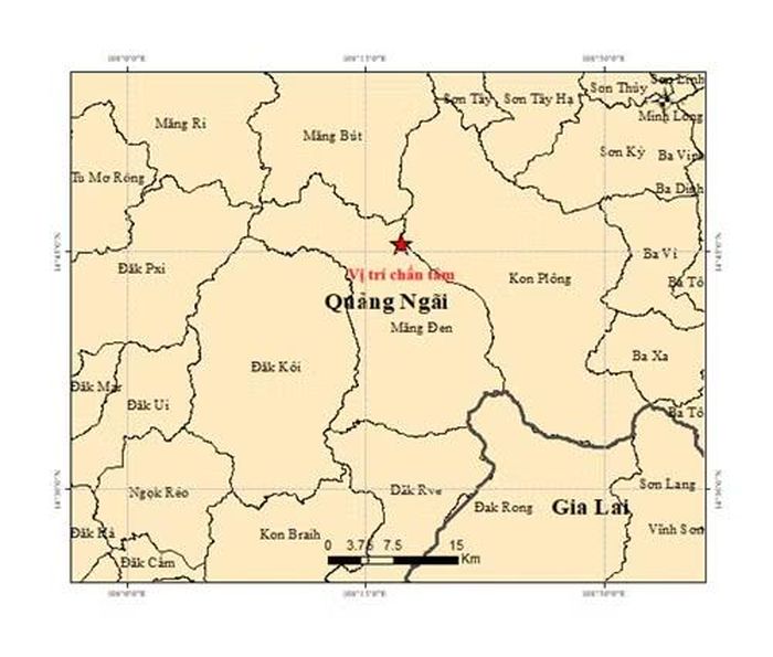 Liên tiếp xảy ra nhiều trận động đất ở Quảng Ngãi.