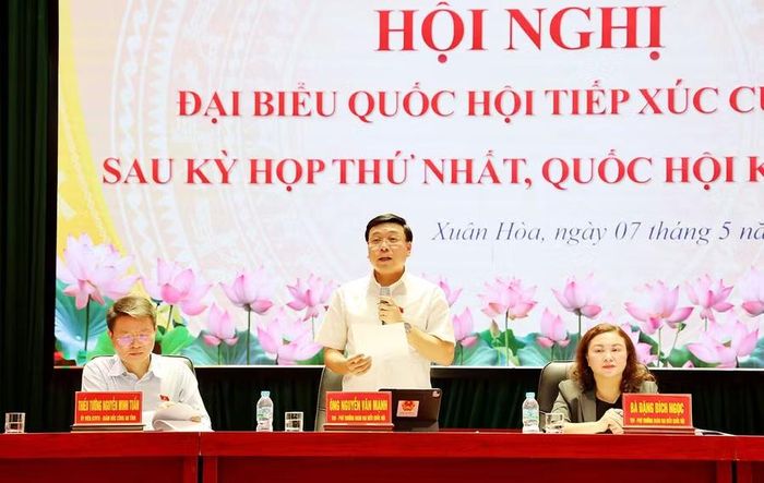 Đoàn ĐBQH tỉnh Phú Thọ tiếp xúc cử tri sau Kỳ họp thứ Nhất, Quốc hội khóa XVI tại một số địa phương khu vực Vĩnh Phúc.