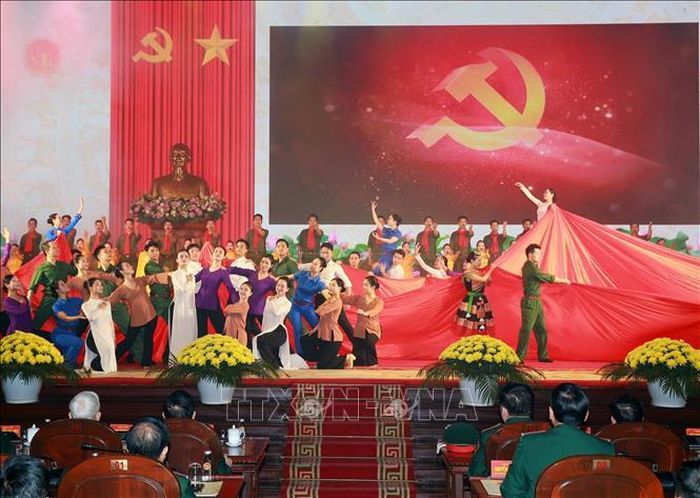 Chương trình nghệ thuật chào mừng. Ảnh: Trọng Đức/TTXVN